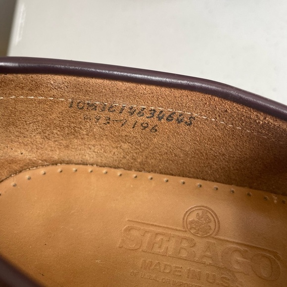 Sebago Mens Leather Dress Shoes Loafers Slip On Brown Burgundy SZ 10.5 - Picture 6 of 9